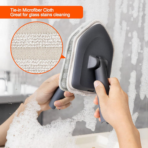 Tile Tub Scrubber Brush with 3 Cleaning Heads, 56" Extendable Long Handle for Bathroom Kitchen Toilet Cleaning