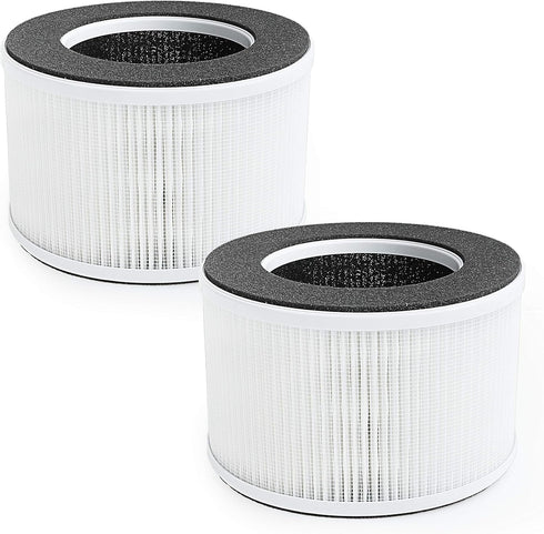 Flintar True HEPA Replacement Filter, Compatible with hOmeLabs Home 4-in-1 Compact HEPA Air Purifier, 2-Pack