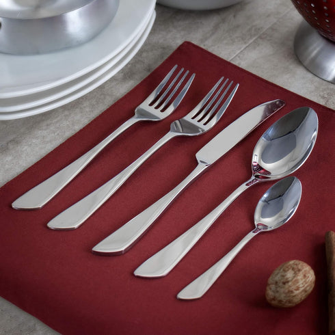 MegaChef Gibbous 20 Piece Stainless Steel Flatware Utensil Set for 4 in Silver