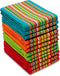 COTTON CRAFT Salsa Stripe Kitchen Towels - 12 Pack 100% Cotton Tea