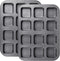 Tiawudi 2 Pack Brownie Pan, Non-stick Baking Bread Pan, Heavy Duty Carbon Steel Mini Muffin Pan