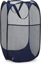 Handy Laundry Collapsible Mesh Foldable Hamper, 14" x 14" x 24", Navy Blue