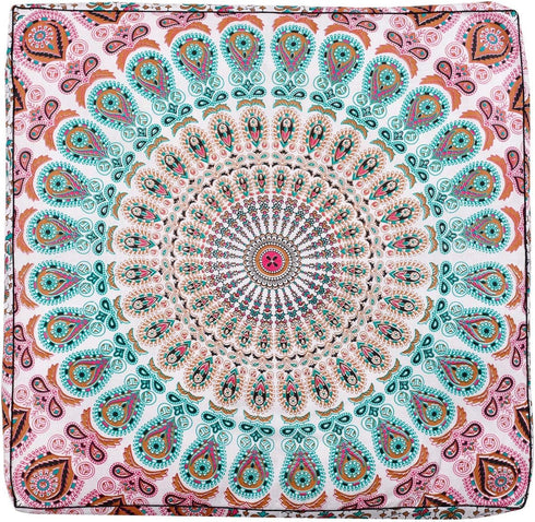 35" Popular Handicrafts Floor Pillow Cushion Cover - Indian Hippie Mandala Square Ottoman Daybed Oversized Cotton