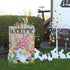 Welcome Easter Gnome Garden Flag 12x18 Double Sided Burlap, Funny Bunny Floral Small Yard Flag for Easter Holiday