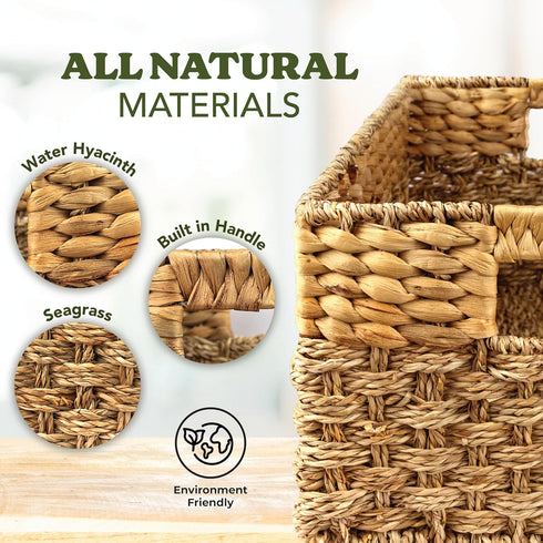 Large Woven Storage Baskets, Seagrass Baskets, Large Wicker Baskets for Storage, Large Storage Baskets