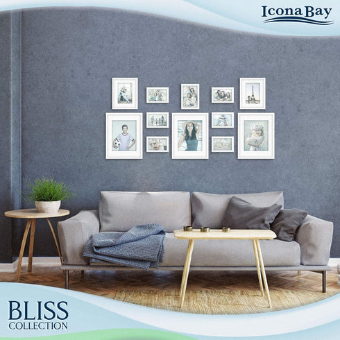 Icona Bay 8x10 White Picture Frame with Removable Mat for 5x7 Photo, Modern Style Engineered Wood Frame
