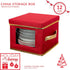 Simplify Holiday Salad Plate Dinnerware Storage Box | 9.45 Inch | Christmas China | 12 Felt Dividers | Tableware Setting | Red by Simplify