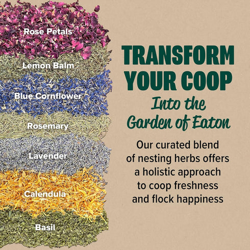 Eaton Pet and Pasture Premium Nesting Herbs, Aromatic Blend for Nesting Boxes & Chicken Coop, Natural Refresher & Pest