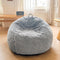 XeGe Fluffy Stuffed Animal Storage Bean Bag Cover (No Filler), Faux Fur Washable Ultra Soft Cover for Plush Toys, Light