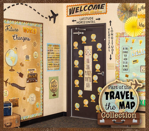 Teacher Travel The Map Hanging Paper Fans, TCR77034