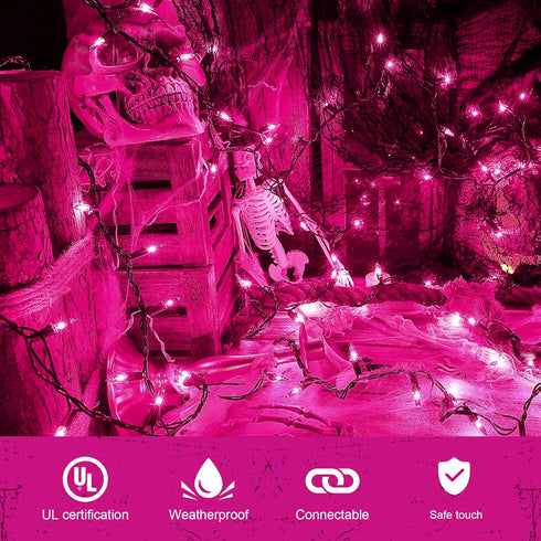 Purple Halloween Lights Outdoor, 50 Count Waterproof Fairy Lights for Holiday Decorations