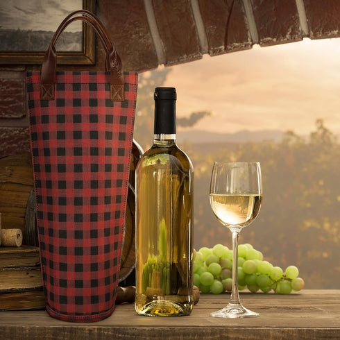 Tirrinia Insulated Wine Gift Tote Bag - Padded Thermal Carrier for Travel and Picnics, Great Gift for Wine Lovers, Black