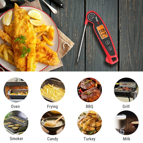 F05 Digital Meat Thermometer for Cooking, Waterproof Food Thermometer for Kitchen BBQ, Oil Grill, Candy Thermometer