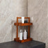 2 Countertop, Utoplike Teak Wood Shower Caddy Corner, Tier Bathroom Organizer Standing Shower Rack with Handle, Stand