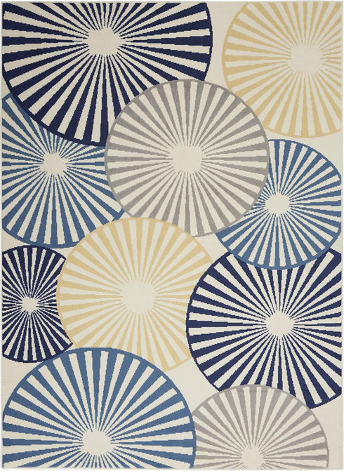 Nourison Grafix Geometric White Area Rug 3'9" x 5'9" - Easy Cleaning, Non-Shedding for Bedroom Living Room