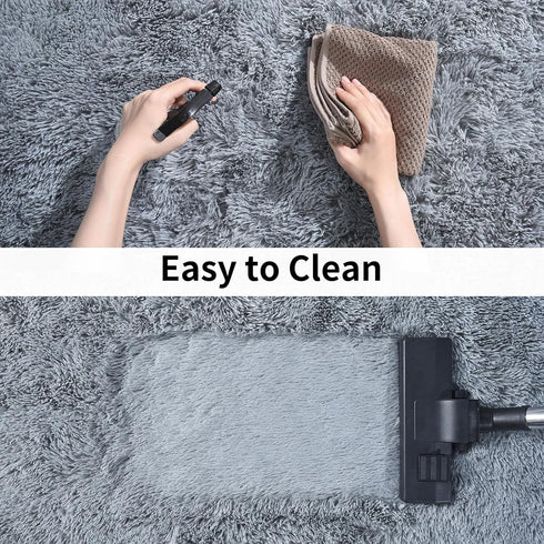 Soft Runner Rugs for Bedroom Hallways, 2x3 Grey Fluffy Shag Non Slip Area Rug for Living Room
