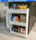 5 STAR SUPER DEALS Slim Rolling Storage Cart - Narrow Slide Out Shelving Utility Cart - Mobile Storage for Laundry