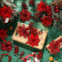 60 6 Poinsettia Pcs Silver Styles Christmas Artificial Flowers with Glitter Berries Stems Tree Picks for Christmas Tree
