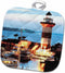 3D Rose Pot Holder, 8" x 8" - Harbor Town Lighthouse at Hilton Head Island at Dusk