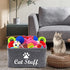 Felt Cat Toy Basket,Foldable Pet Toy Storage Bins with Handles, Pet Stuff Organizer for Indoor Cat,Kitten Toy Storage