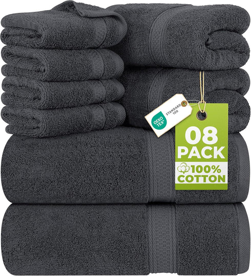 Utopia Towels 8 Piece Luxury Towel Set Majestic Plush, Super Absorbent &