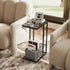 2-Tier WLIVE Black Side Table,C Shaped End Table for Bedroom, Home Office, Dorm, Living Room Couch Tables, C Shaped TV