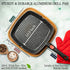 Moss & Stone 11In Square Grill Pan, Nonstick Die Casting Aluminum, Removable Handle for Indoor Cooking, Meats &