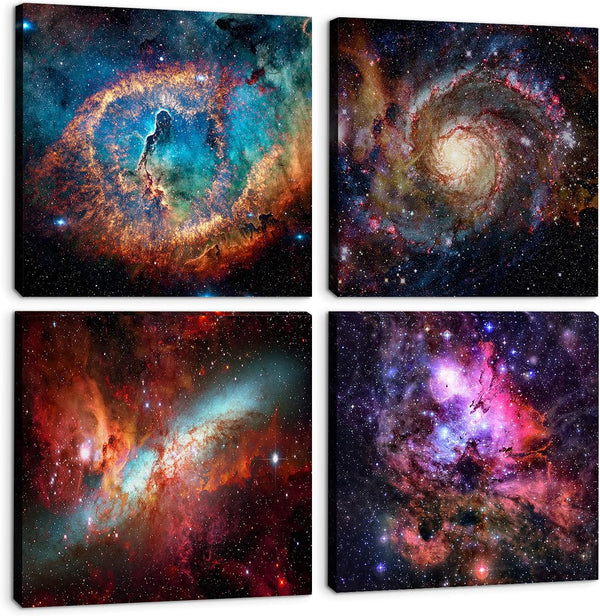 Space Wall Art Galaxy Futuristic Decor for Teens Room Outer Space Nebula