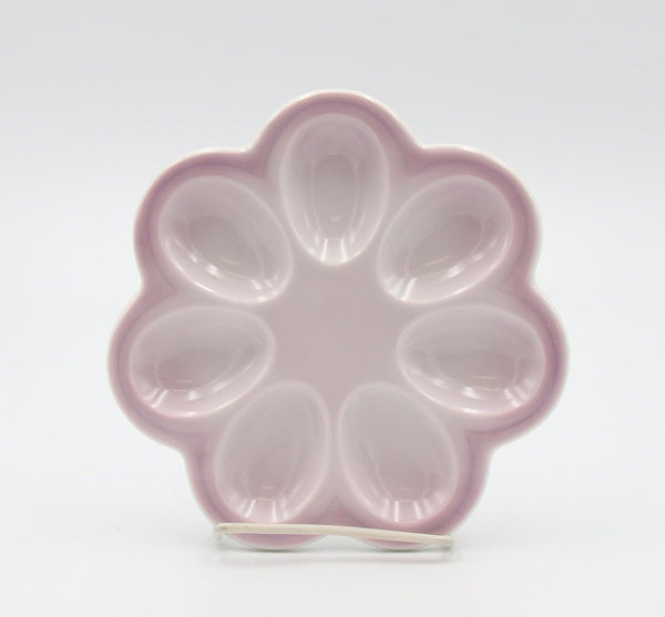 20792 Fine Porcelain Small Purple Deviled Egg Plate, 6 7/8"D x 1/2"H