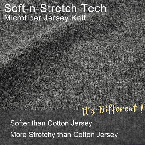2-Pack Stretch Pillow Cases - Jersey Knit & Ultra Soft Microfiber Blend for Queen or Standard Size, Hemp Gray