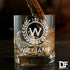 Personalized Whiskey Glass, Engraved Monogram Rocks Cocktail Glass, 10.25 oz Custom Bourbon Gift for Men