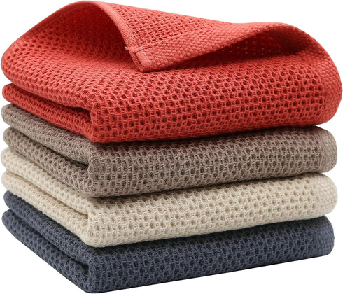 Mia's Dream 3 Pack Cotton Hand Towel Waffle Weave Kitchen Tea Towels, Soft Absorbent Gym Bath Washcloths, 13x28 Inch
