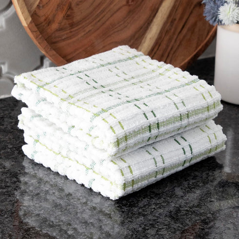Ritz Royale Collection Kitchen Towel Set, 100% Combed Terry Cotton, 2-Pack, Cactus Green