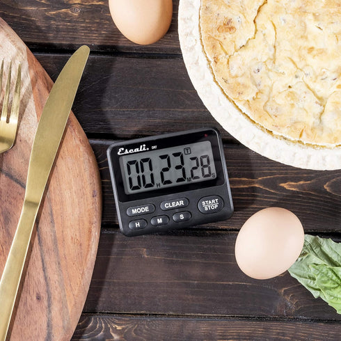 Escali Extra Loud Display Digital Kitchen Timer with Clock Mode, Magnetic Back, Recall Timer