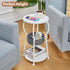 3-Tier 21.6" Small Round Side Table with Storage Bag, Accent Round End Table with Four Storage Functions for Living