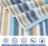 Set, 6PC 100% 13"x13" Set VOOVA & MOVAS Striped Wash Cloths Bathroom Washcloths - Cotton | Quick Dry | Soft |