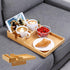 2-in-1 2 Remotes,15.35x9.84-inch Nnewvante Couch Tray, Insert & Flat Sofa Organizer Bamboo with Cup Holders,Fits Seat