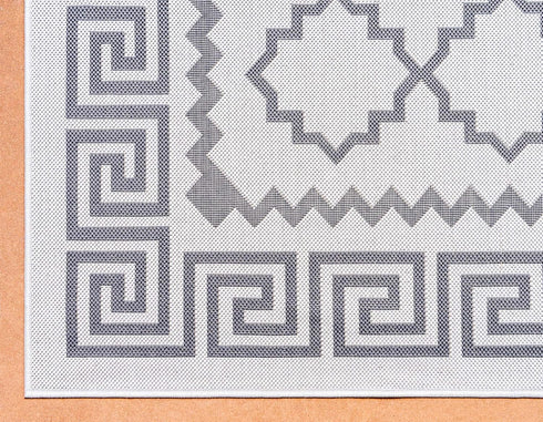 Unique Loom Outdoor Trellis Collection Area Rug - Stars, Gray/Silver (2' x 6' 1" Runner)