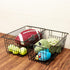 SANNO Set of 3 Freezer Baskets - Wire Storage Bins for Home, Office, Bathroom, Pantry Organization, Black