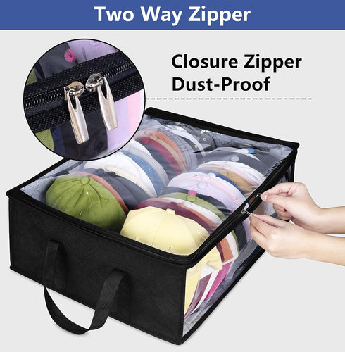 AOODA Large Capacity Hat Organizer for Baseball Caps, Holds up to 40 Hats, Black