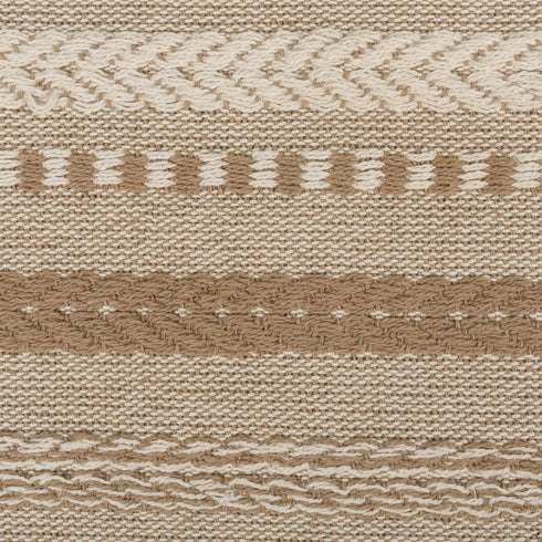 15x72 (15x77, DII Farmhouse Braided Stripe Table Runner Collection, Fringe Included), Stone