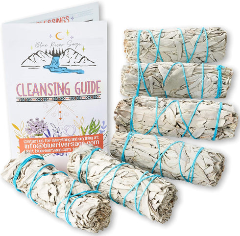 6 Pack White Sage Smudge Sticks for Cleansing Energy, Sustainably Grown, Bulk/Wholesale