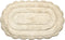 Chardin Home Ivory Crochet Bathrug, 100% Cotton Oval Bathmat with Handcrafted Crochet Border, 21x34 Inch
