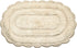 Chardin Home Ivory Crochet Bathrug, 100% Cotton Oval Bathmat with Handcrafted Crochet Border, 21x34 Inch