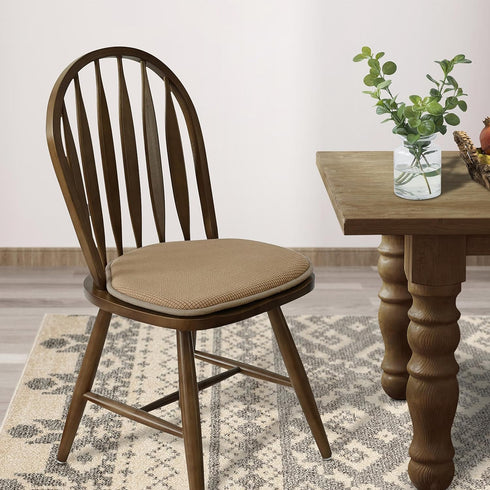 Set 2, 2 Pack, 17 15.5 inches, Shinnwa Windsor Chair Cushions of Farmhouse Kitchen Seat Cushions, Non Slip Chair Pads