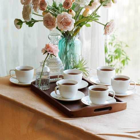 Set 4 (8oz), (32oz), Set BTaT Royal Tea - Porcelain Tea Cups Pot Creamer & Sugar
