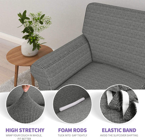 ZNSAYOTX Chair Slipcovers with Arms for Living Room High Stretchy Spandex Pet Friendly Armchair Furniture Protection