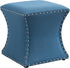Kings Brand Furniture - Nailhead Trim Upholstered Stool Ottoman, Light Blue