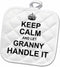 3D Rose Keep Calm and Let Granny Handle It Pot Holder (8 x 8) - Fun Grandma Gift