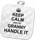 3D Rose Keep Calm and Let Granny Handle It Pot Holder (8 x 8) - Fun Grandma Gift